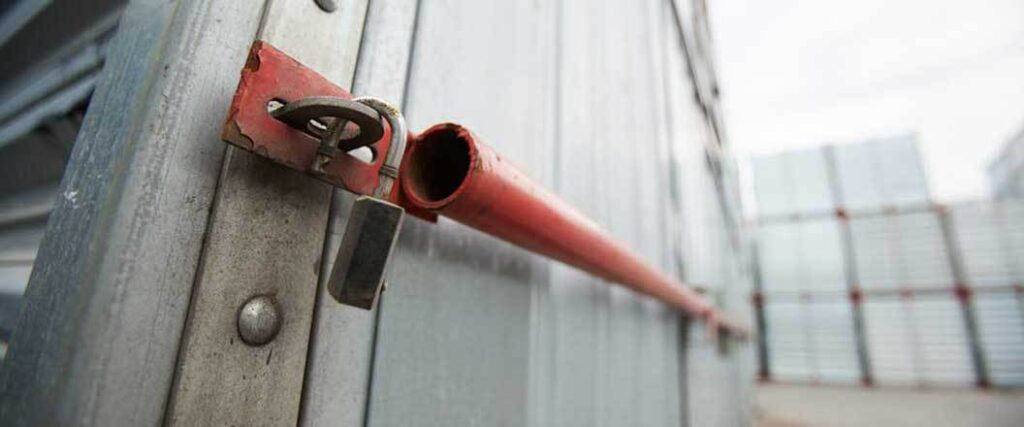 A close up view of a cargo container